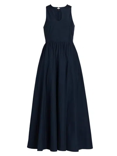 Derek Lam 10 Crosby Women's Melodie Poplin Fit & Flare Dress In Blue