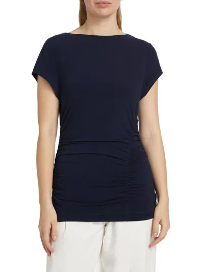 Derek Lam 10 Crosby Women's Mima Short-sleeve Ruched Top In Night Sky