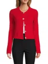 Derek Lam 10 Crosby Women's Nebula Ribbed Wool-blend Cardigan In Red