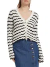 Derek Lam 10 Crosby Noe Chevron Striped Cardigan Sweater In Multi