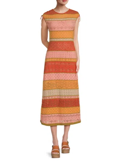 Derek Lam 10 Crosby Women's Octavia Crochet Maxi Dress In Peach