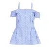 Derek Lam 10 Crosby Women's Off Shoulder Blouse In Blue In Blue