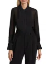 Derek Lam 10 Crosby Oriel Clip Dot Jacquard Button-up Shirt In Black