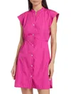 Derek Lam 10 Crosby Peyton Sleeveless Shirt Dress In Berry Bright Pink In Berry