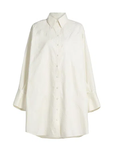 Derek Lam 10 Crosby Piper Long Sleeve Shirtdress In White