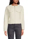 Derek Lam 10 Crosby Prewett Zip Front Jacket In Cream
