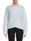 Derek Lam 10 Crosby Women's Rida Cotton & Cashmere 2-in-1 Sweater In Blue