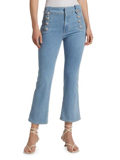 Derek Lam 10 Crosby Babies' Women's Robertson High-rise Stretch Crop Flare Jeans In Blue