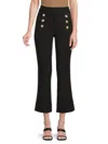 Derek Lam 10 Crosby Robertson Cropped Flare Trousers With Sailor Buttons In Black