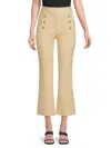 Derek Lam 10 Crosby Robyn Crop Flare Trouser In Khaki