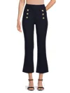Derek Lam 10 Crosby Robertson Womens High Rise Sailor Flared Pants In Midnight