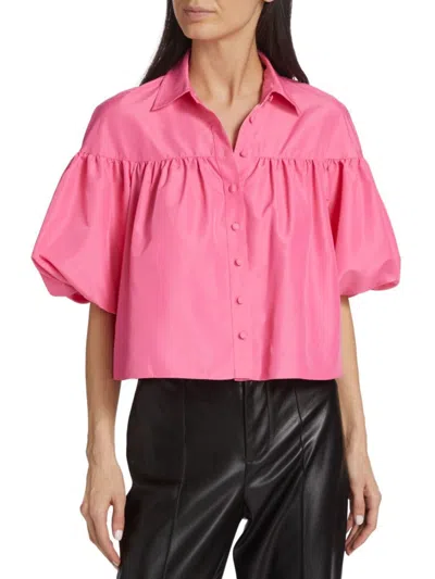 Derek Lam 10 Crosby Women's Rosa Balloon Sleeve Shirt In Carnation Pink