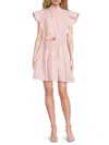 Derek Lam 10 Crosby Women's Ruffle Belted Cotton Minidress In Primrose