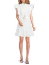 Derek Lam 10 Crosby Finn Ruffle Belted Wrap Dress In White