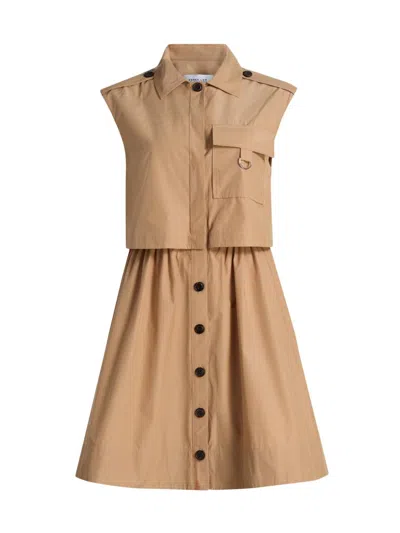 Derek Lam 10 Crosby Sequoia Button Down Dress In Brown