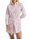 Derek Lam 10 Crosby Derel Lam 10 Crosby Trish Striped Waist Tie Poplin Shirt Dress In Multi