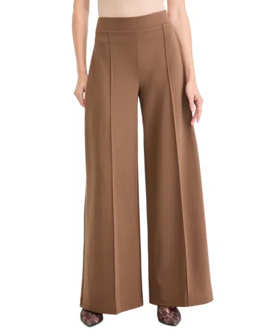 Derek Lam 10 Crosby Women's Tempest High-waisted Wide-leg Knit Pants In Brown