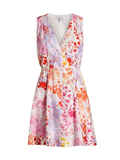 Derek Lam 10 Crosby Tia Floral Printed Stretch Linen-blend Mini Dress In Multi