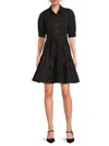Derek Lam 10 Crosby Luma Cotton A-line Shirtdress In Black