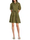 Derek Lam 10 Crosby Luma Cotton A-line Shirtdress In Green