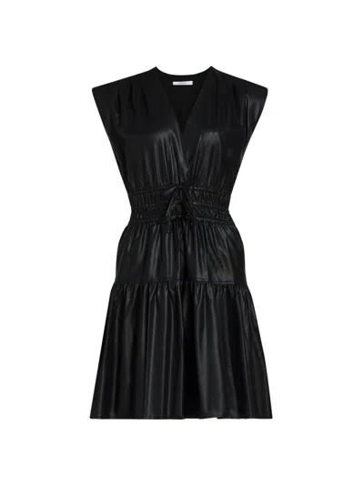 Derek Lam 10 Crosby Tora Faux Leather Mini Dress In Black