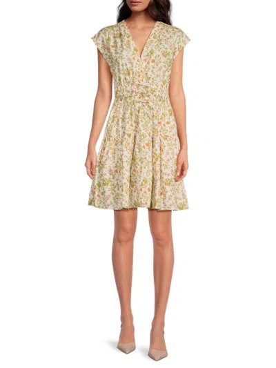 Derek Lam 10 Crosby Women's Tora Floral Cotton Minidress In Cream Multi