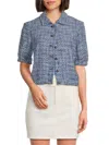 Derek Lam 10 Crosby Lucas Short Sleeve Jacket In Cobalt Multi In Cobalt Multi