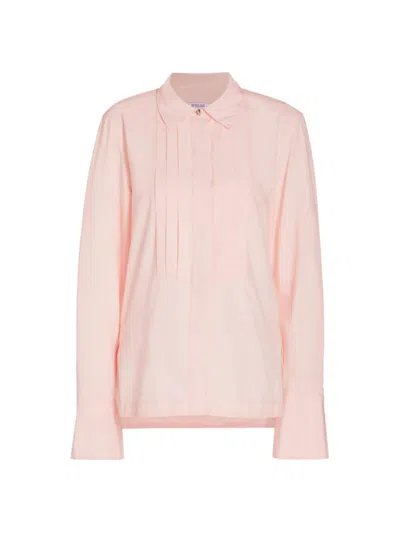 Derek Lam 10 Crosby Women's Valera Pleated Cotton-blend Shirt In Pink Dogwood