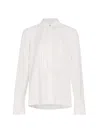Derek Lam 10 Crosby Women's Valera Pleated Cotton-blend Shirt In White