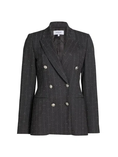Derek Lam 10 Crosby Women's Walter Crystal-embellished Double-breasted Blazer In Black