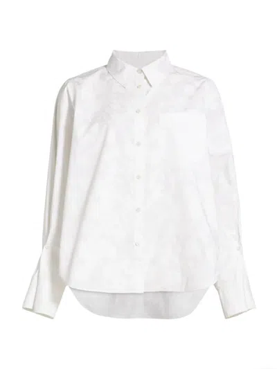 Derek Lam 10 Crosby Women's Wesley Floral Cotton Shirt In White