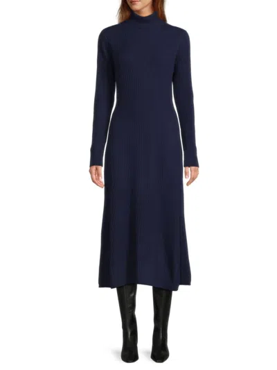 Derek Lam 10 Crosby Women's Wool Turtleneck Midi-dress In Blue