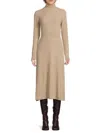 Derek Lam 10 Crosby Women's Wool Turtleneck Midi-dress In Brown