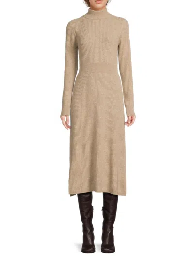 Derek Lam 10 Crosby Women's Wool Turtleneck Midi-dress In Brown