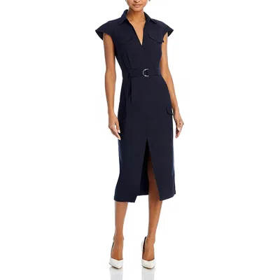 Derek Lam 10 Crosby Womens Collar Removeable Belt Shirtdress In Multi