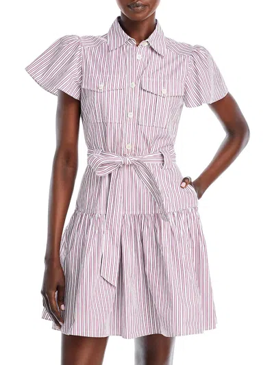 Derek Lam 10 Crosby Luma Striped Cotton-poplin Mini Shirt Dress In Multi