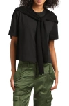 Derek Lam 10 Crosby Wool Blend Shrug In Black