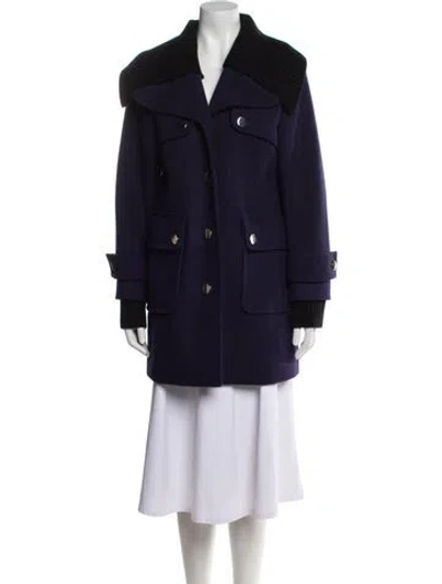 Pre-owned Derek Lam 10 Crosby Wool Coat In Blue