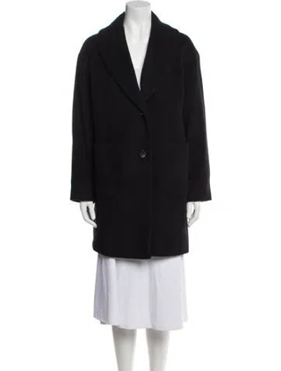 Pre-owned Derek Lam 10 Crosby Wool Faux Fur Coat In Black