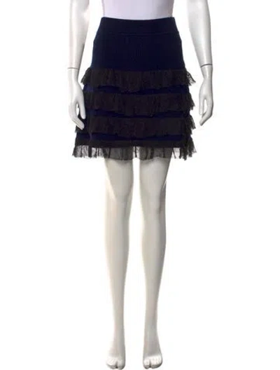 Pre-owned Derek Lam 10 Crosby Wool Mini Skirt In Blue