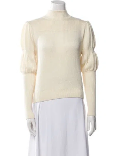 Pre-owned Derek Lam 10 Crosby Wool Mock Neck Sweater In Neutral