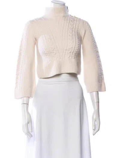 Pre-owned Derek Lam 10 Crosby Wool Mock Neck Sweater In Neutral