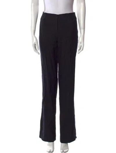 Pre-owned Derek Lam 10 Crosby Wool Straight Leg Pants In Black