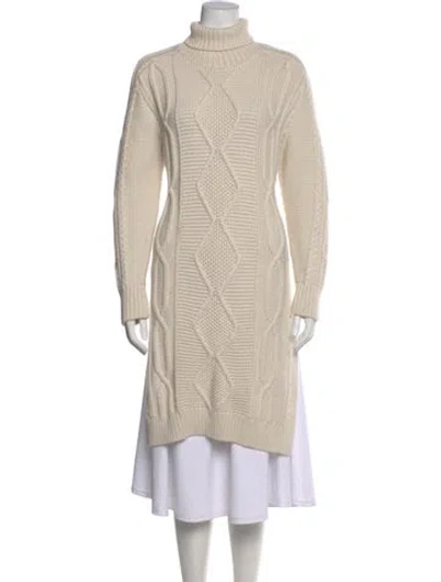 Pre-owned Derek Lam 10 Crosby Wool Turtleneck Sweater In White