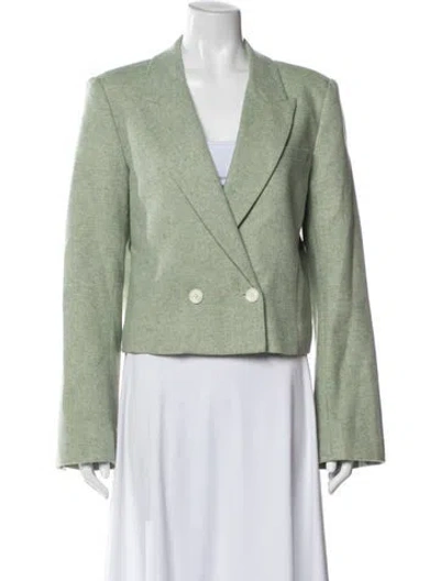 Pre-owned Derek Lam 10 Crosby Wool Tweed Pattern Blazer W/ Tags In Green