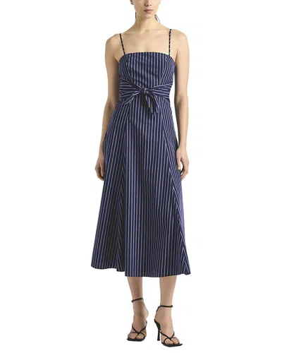Zandra Striped Shirting Tie Front Dress In Blue from Derek Lam 10 Crosby