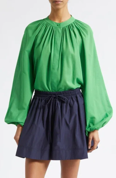 Derek Lam 10 Crosby Zoey Blouson Sleeve Shirt In Green