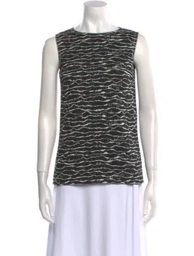 Pre-owned Derek Lam 2015 Printed Top In Black