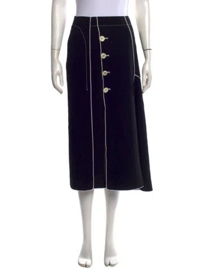 Pre-owned Derek Lam Acetate Midi Length Skirt In Black