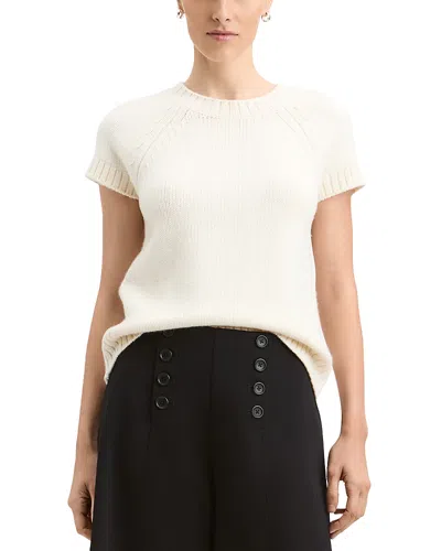 Derek Lam Alexa Wool Short Sleeve Sweater In Red